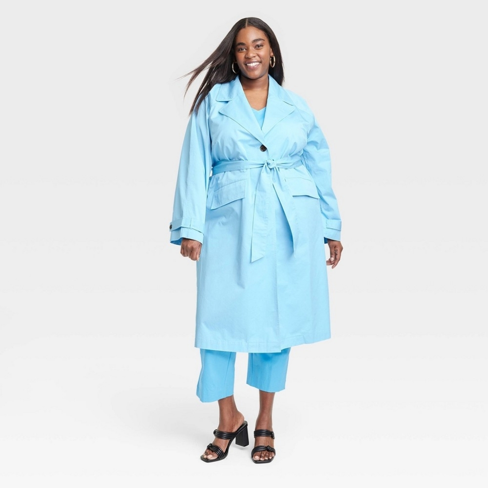 NWT A New Day Light Blue Trench Coat